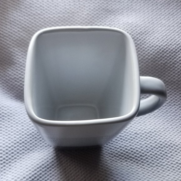 sophisticated square three tone blue coffee mug - Picture 3 of 4